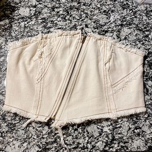 White Denim Tube Top (Shein)